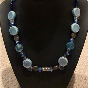 Handmade 16 inch blue necklace